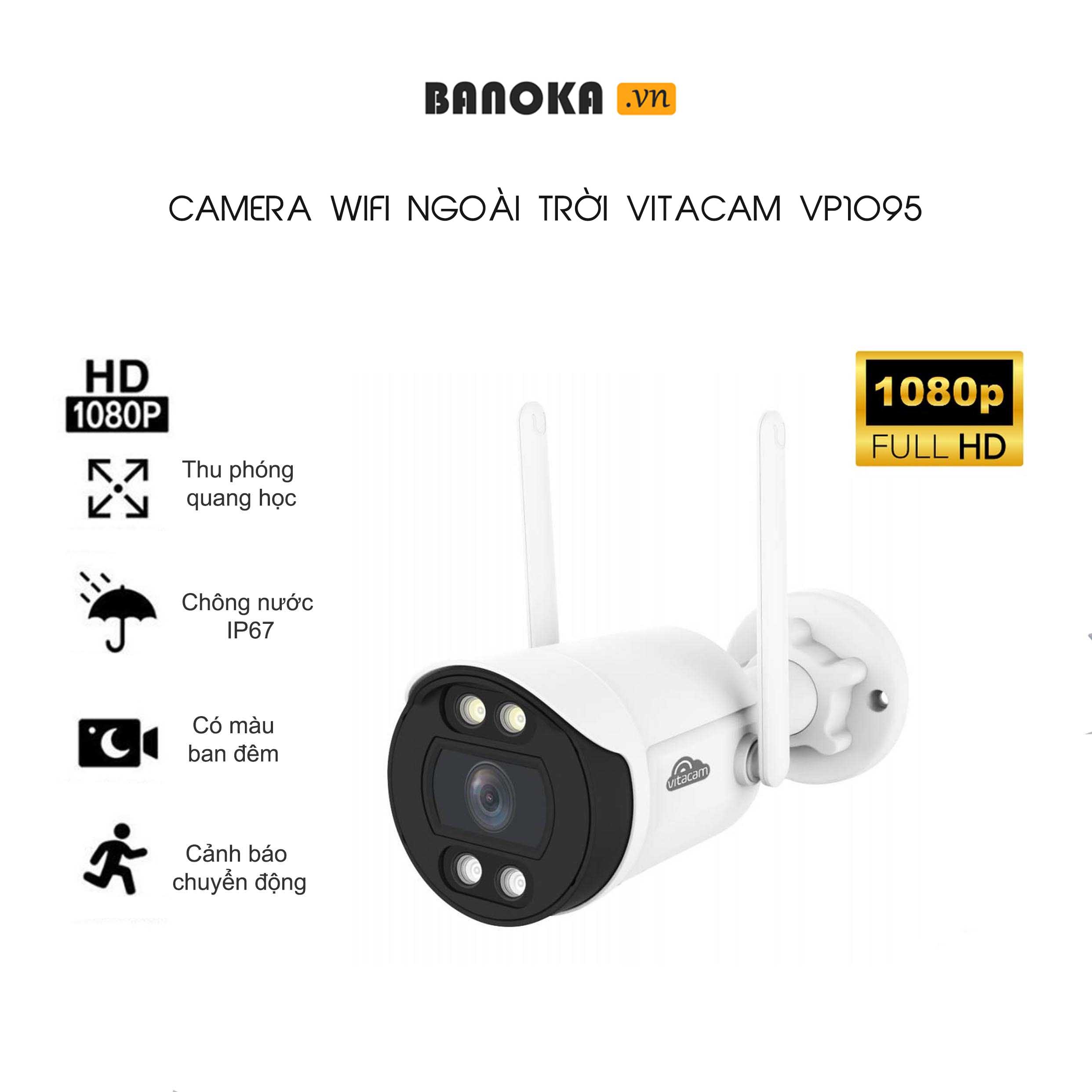 CAMERA NGOÀI TRỜI IP VITACAM VB1095 - 3MPX FULL HD 1080P | BH 2 NĂM